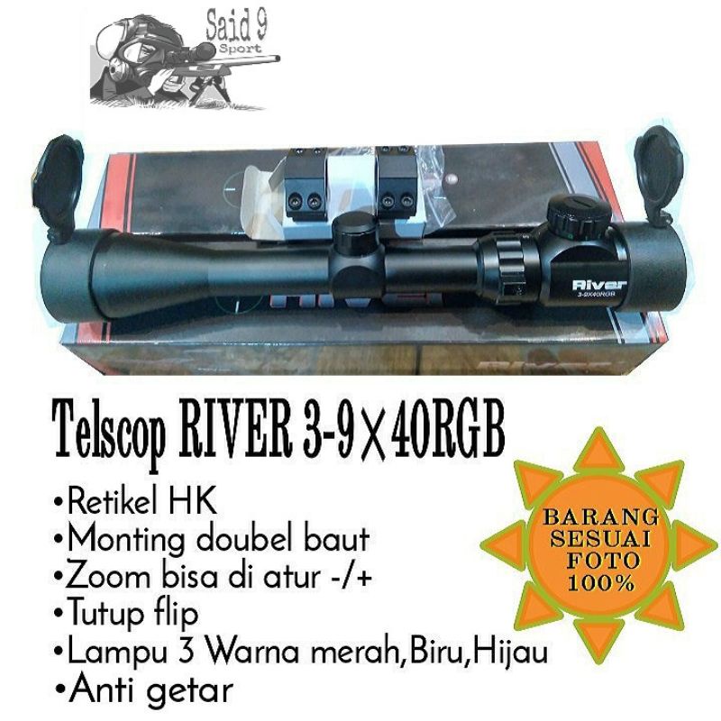 Teropong/Teleskop River 3-9x40RGB
