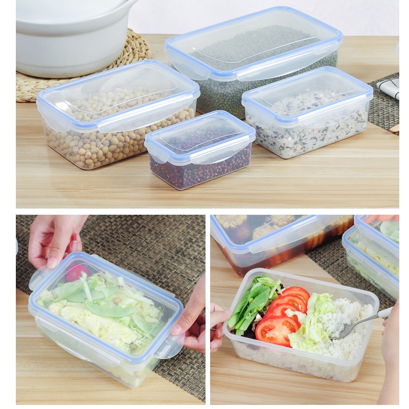 CH-009/010 Food Box Plastik / Kotak makan dengan tutup/ Container / Bulat/Segiempat