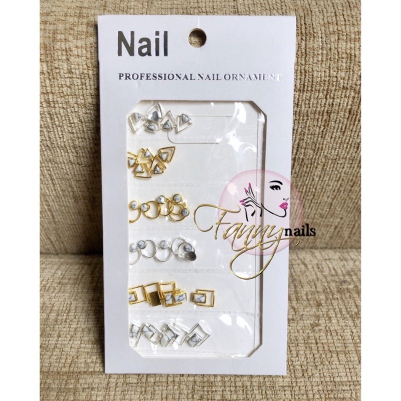 Nail acc white stone triangle nail charm nailart swarovski marble charm foil nail