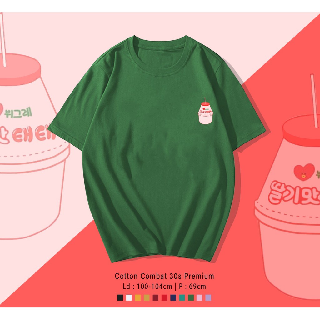 BT21 MILK TATA / TERMURAH BAJU KAOS KATUN WANITA/ PRIA UNISEX LENGAN PENDEK / TUMBLR TEE