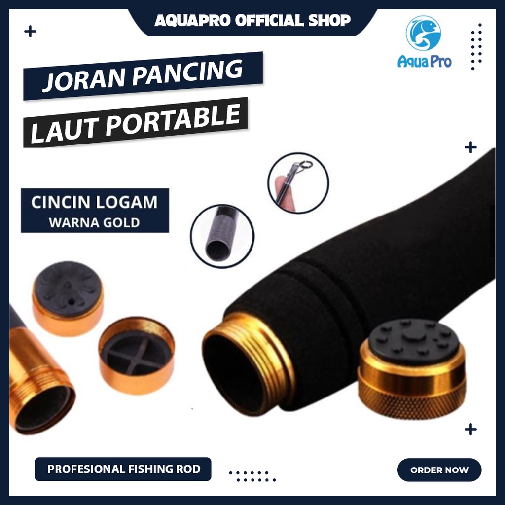 Joran Pancing Portable Carbon Fiber JR03-HG Orange Telescopic 2.10M 2.40M 270M 300M 360M Tongkat Pancing Ikan Laut Teleskopik Portabel Serat Karbon Super Kuat Besi Penahan