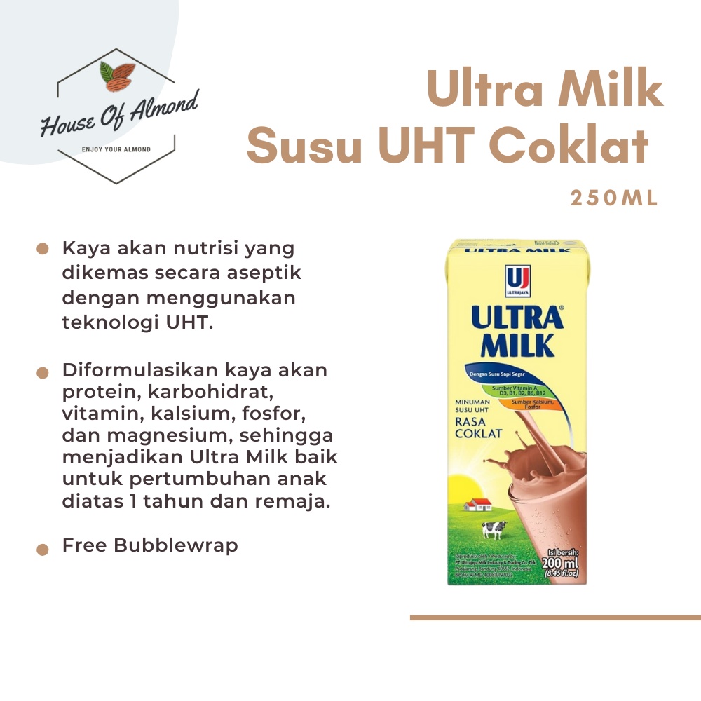 

Ultra Milk Susu UHT Rasa Coklat 250ml (1box / 24pcs)