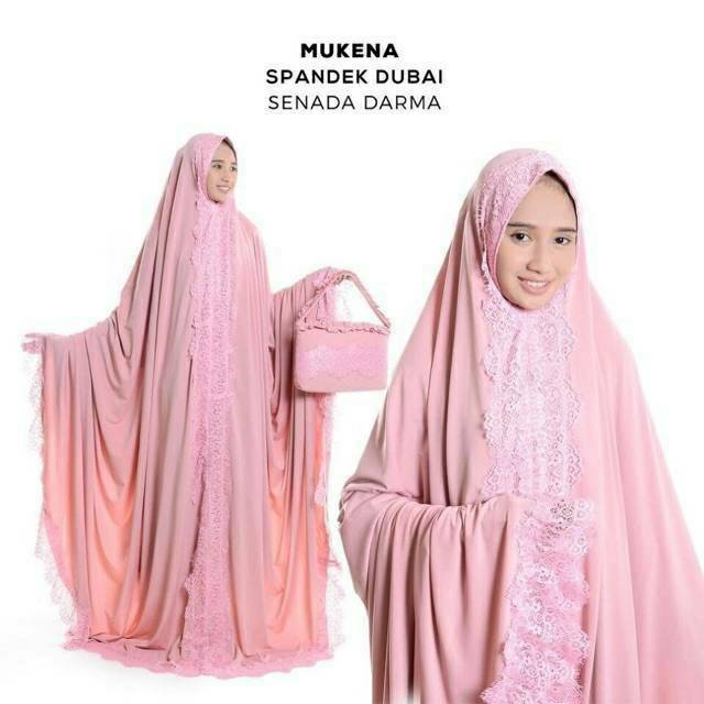 Mukena Dewasa Spandek Dubai Terusan Renda | Pusat Grosir Mukena Jumbo Murah