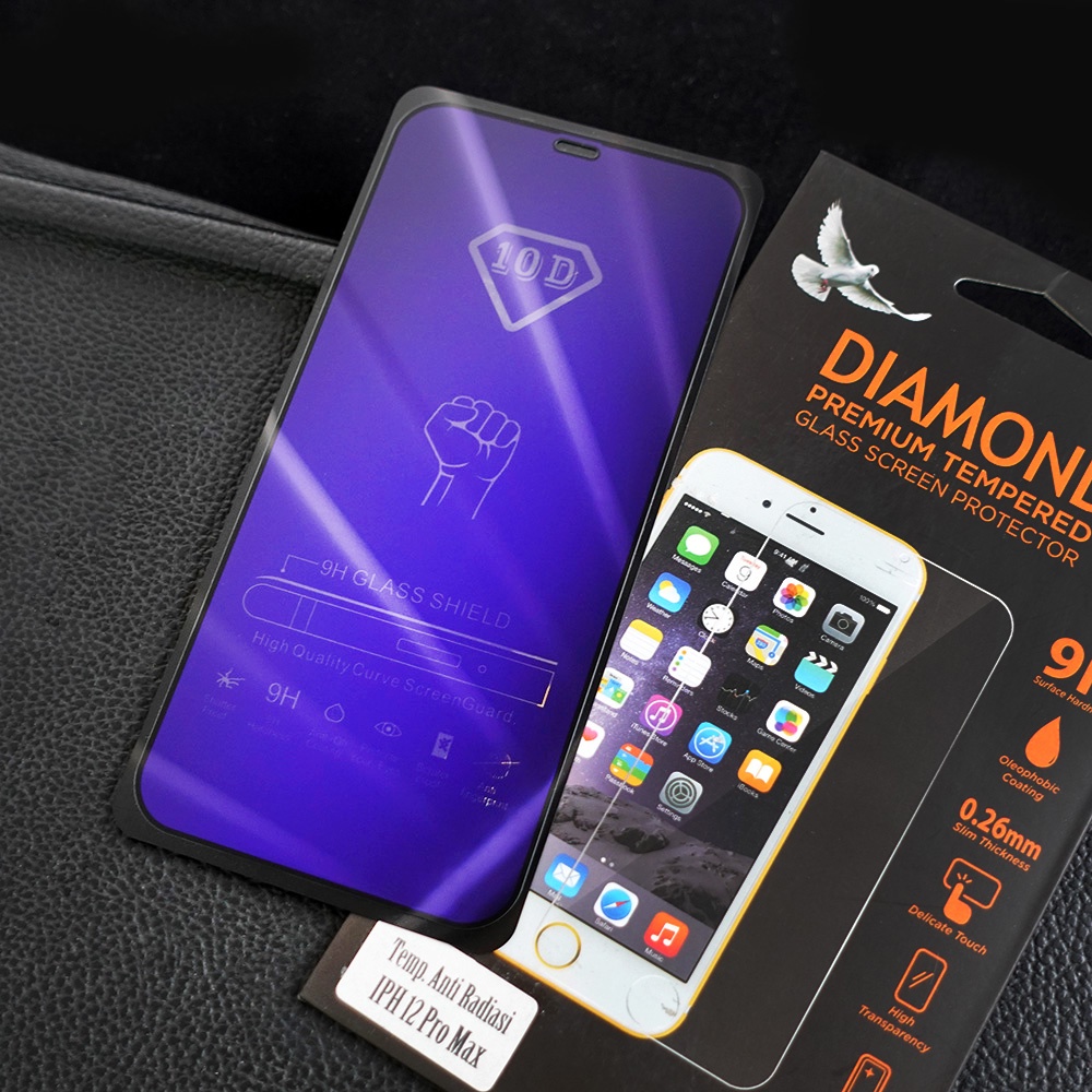 TEMPERED GLASS BLUE LIGHT ANTI RADIASI IPHONE 12 12 PROMAX 7 7PLUS X XS XR XS MAX 11 PRO TEMPERED GLASS FULL ANTI RADIASI