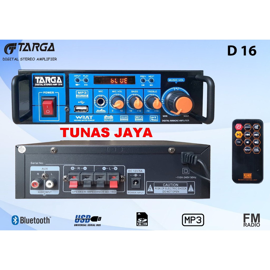 Amplifier TARGA D-16 Bluetooth Stereo Karaoke