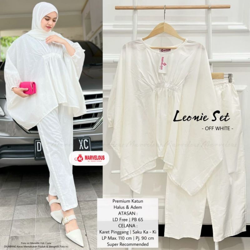 LEONIE SET BY MARVELOUS (ONE SET WANITA) Set muslimah polos modern rekomended