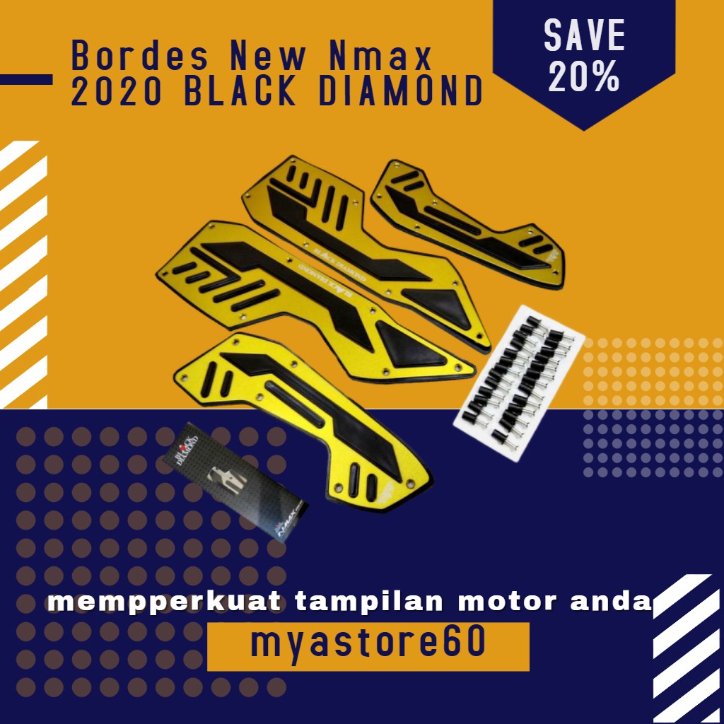 Bordes New Nmax 2020 BLACK DIAMOND / Bordes Karpet Pijakan Kaki Nmax