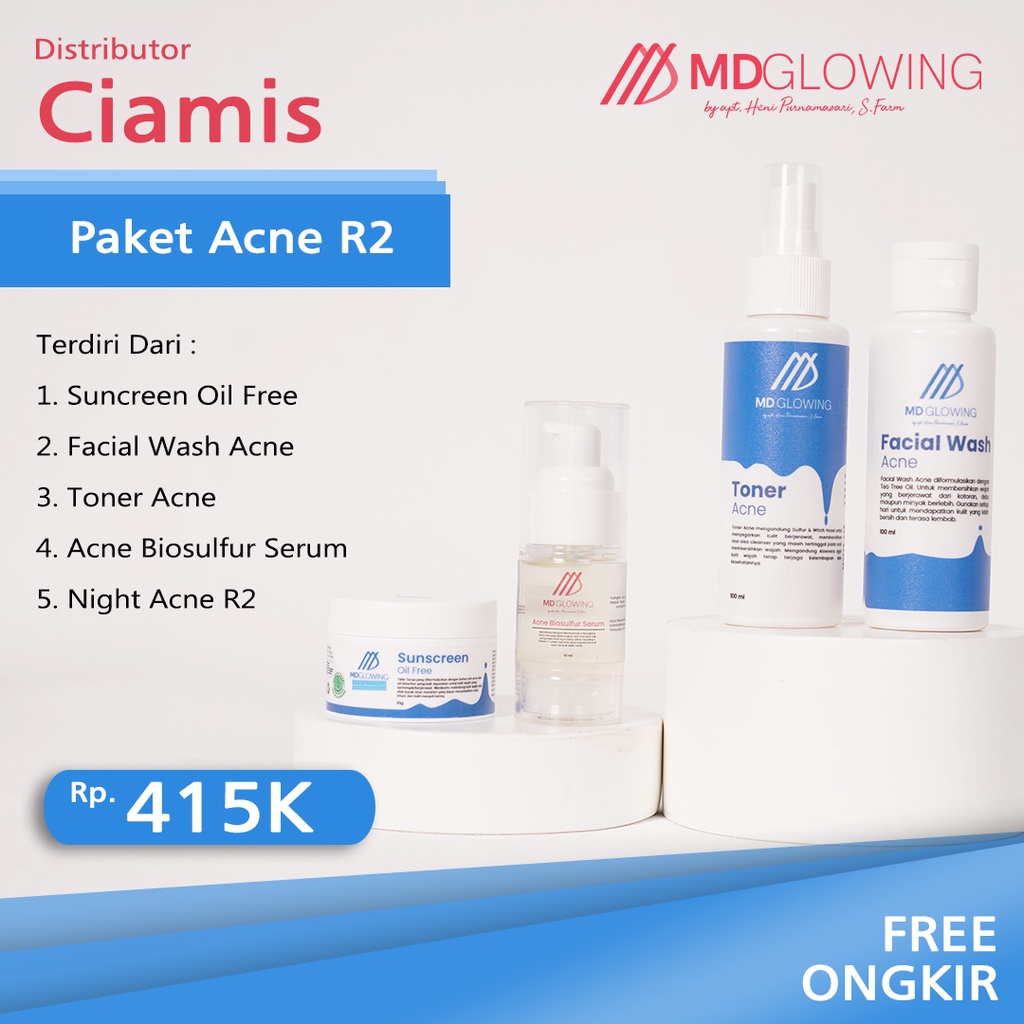 MD GLOWING SKIN - Paket Acne R2 - (jerawat berentus)