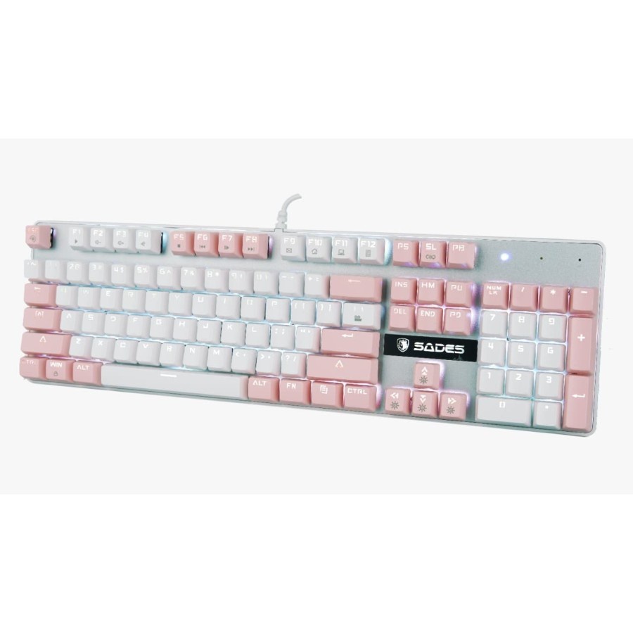 Keyboard Sades K10 White Pink Edition Gaming Keyboard