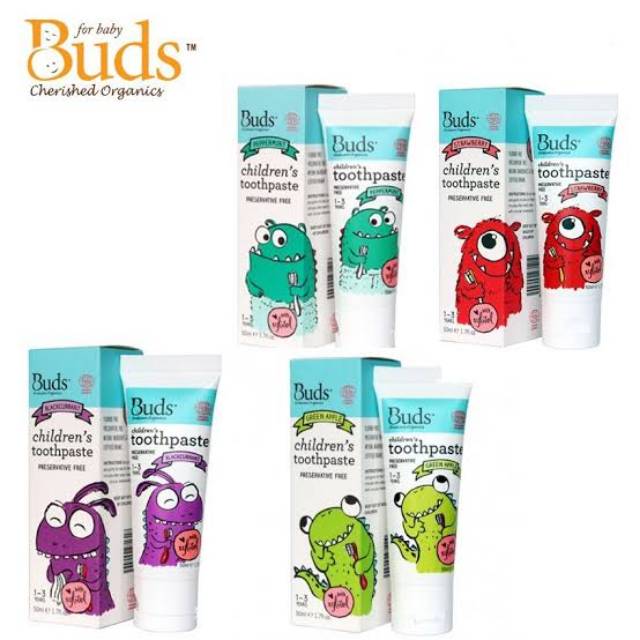 Buds Children's Toothpaste 50ml (Tersedia varian rasa)