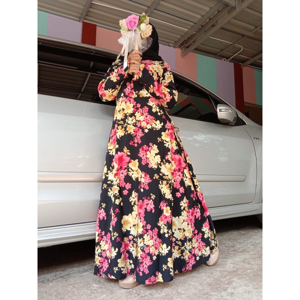 Bisa cod bayar ditempat Gamis MONALISA CLARISA motif daun maple leave