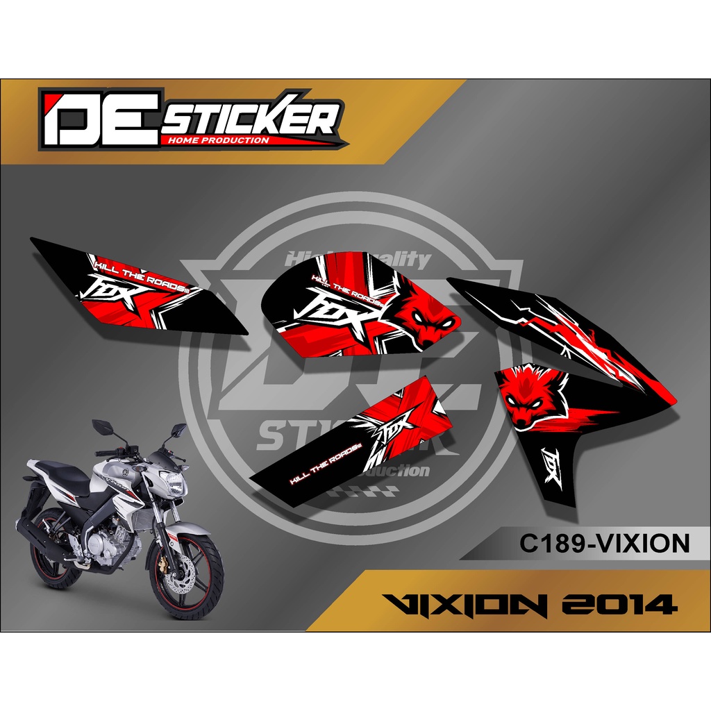 Foxx Striping stiker Motor Vixion 2014 (C189) stiker Motor sticker Variasi Racing Semi Full Keren 20
