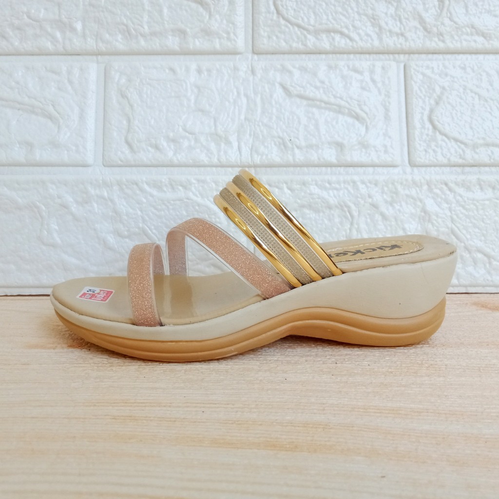 Kickers CND Party 01 Sandal Anak Perempuan Selop Wedges Hak 5cm Size 26-35