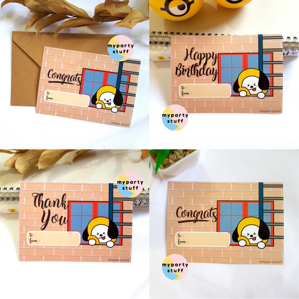 Jual BT21 Kartu Ucapan Greeting Card A6 - Chimmy Home Happy Birthday