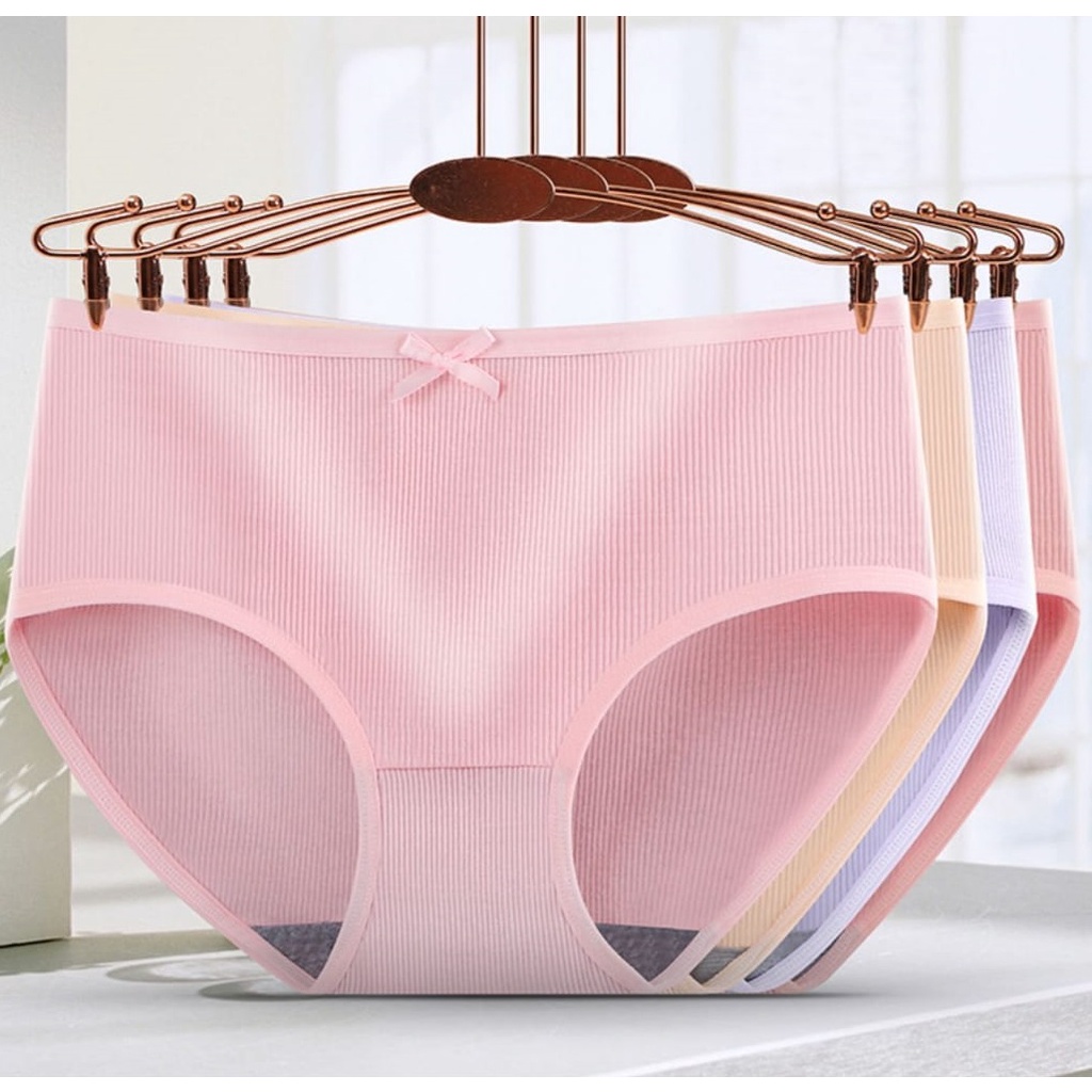 WINGALERY Celana Dalam Wanita Polos Adem Anti Nyeplak Underwear Wanita Seamless 2052
