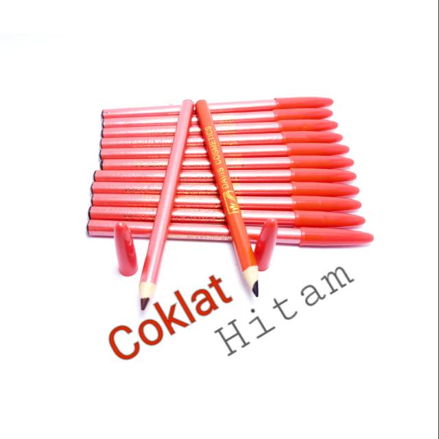 PENCIL ALIS DAVIS ORANGE WARNA HITAM &amp; COKLAT LUSINAN