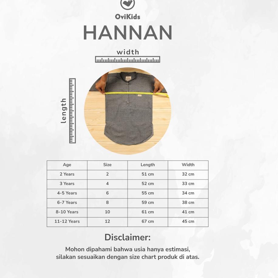 (HARGA BERSAHABAT) OVIKIDS HANNAN-Kemeja Koko Anak Baju Koko Kurta Anak Laki-Laki (2-10 Tahun)