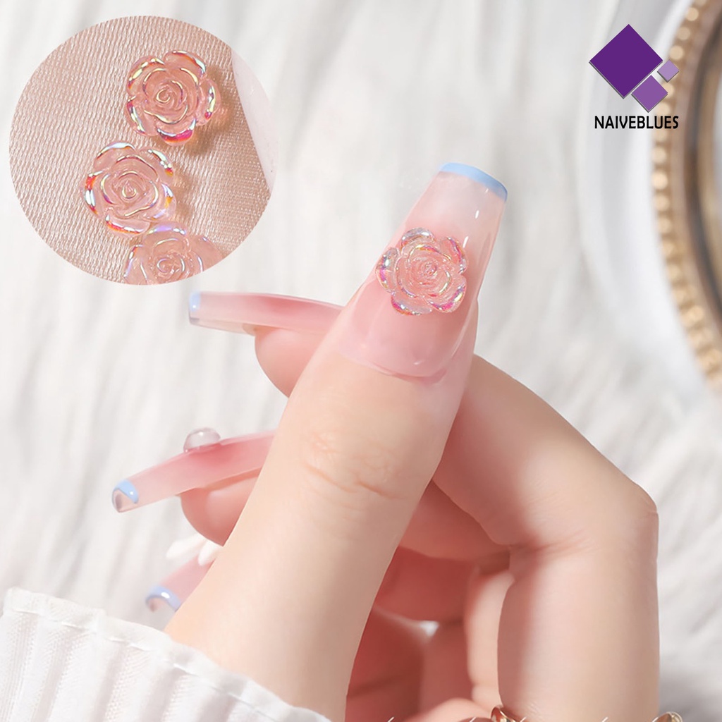 Naiveblue 1 Kantong Ornamen Bunga Kamelia 3D Bahan Resin Anti Air Untuk Dekorasi Nail Art / Manicure DIY