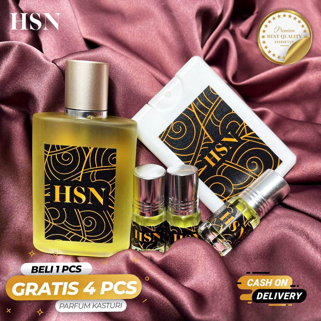 [1 Dapat 4] Parfum Kasturi Pria HSN Original non Alkohol Asli Minyak Kasturi