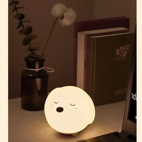 BASEUS ORIGINAL Lampu Tidur Kamar Doggie Anjing Sensor Sentuh Night Sleep Lamp Dog Silicone Ori