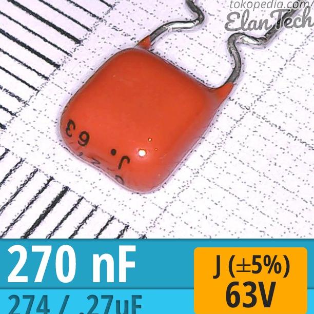 270nF / 274 63V Milar Film Capacitor 270n 270 nF Kapasitor elant33 Berkualitas