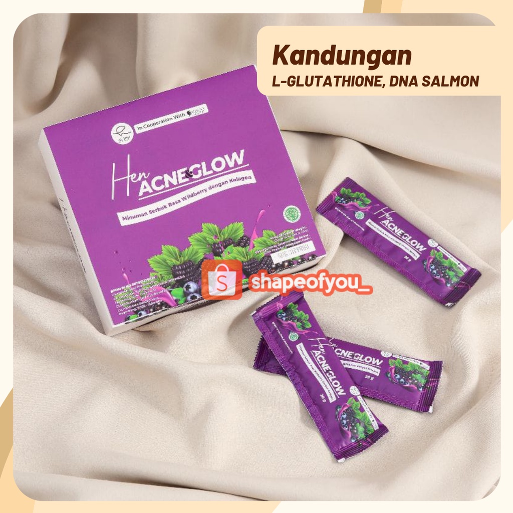 Minuman Collagen Acne Glow Minuman Kolagen DNA Salmon Pencegah Jerawat Atasi Bruntusan Meredakan Peradangan Jerawat