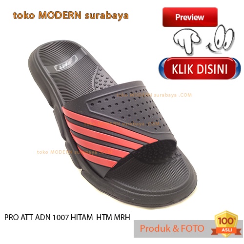 Sandal pria casual sandal slide karet murah PRO ATT ADN 1007 HITAM HTM MRH