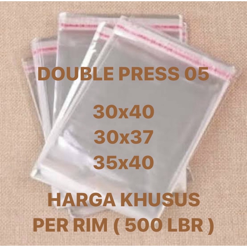 500 PCS | 1 RIM PLASTIK OPP 05  BAJU HIJAB GARMEN 30x37 30x40 35x40