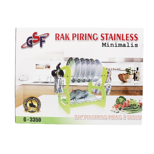 Rak Piring GSF G-3350 / Rak Piring Stainless 2 Susun / Rak Piring Serbaguna - Rak Piring Anti Karat Berkulitas