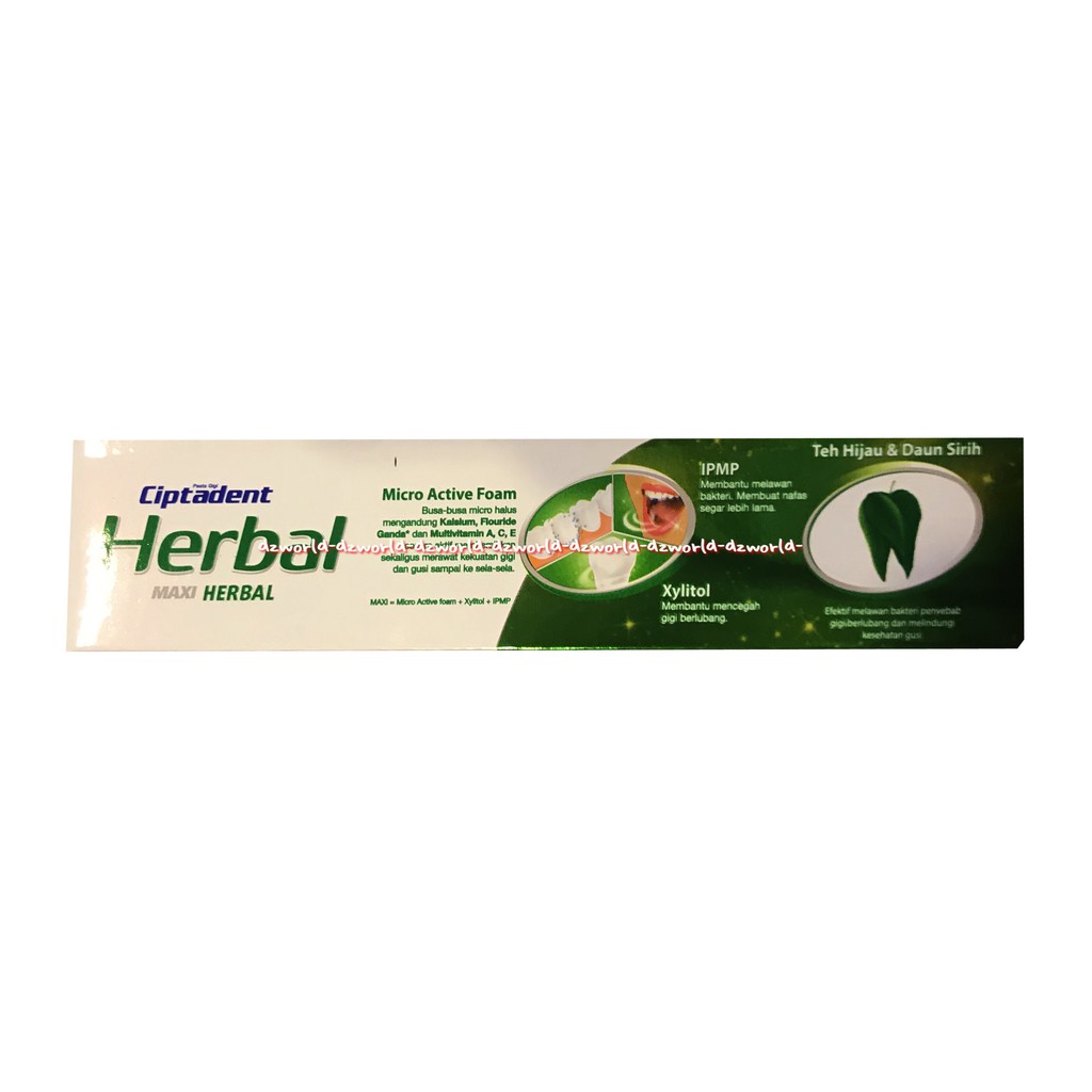 Ciptadent Herbal Maxi Herbal Teh Hijau Daun Sirih Green Tea 190gr Pasta Gigi Mint