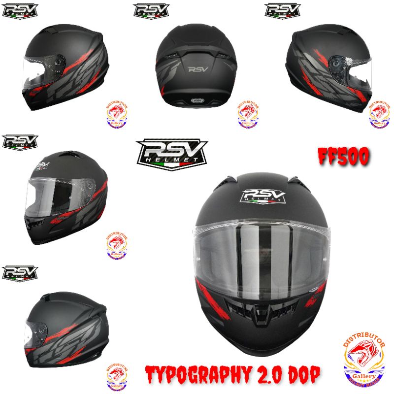 HELM RSV FF500 TYPHOGRAPHY 2,0 Doff / HELM RSV FF500 AKSARA