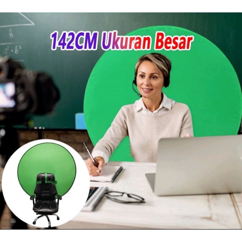 ( COD ) Green screen Portable Gaming Zoom Layar Backdrop Chrome key Reflektor Lipat Portable Background ChromaKey Kelas Online ZOOM OBS [READY STOCK]