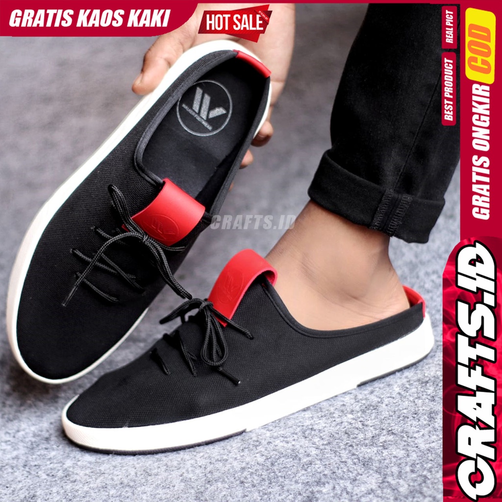 CRAFTS SUARES Sandal Sepatu Bustong Slop Hitam