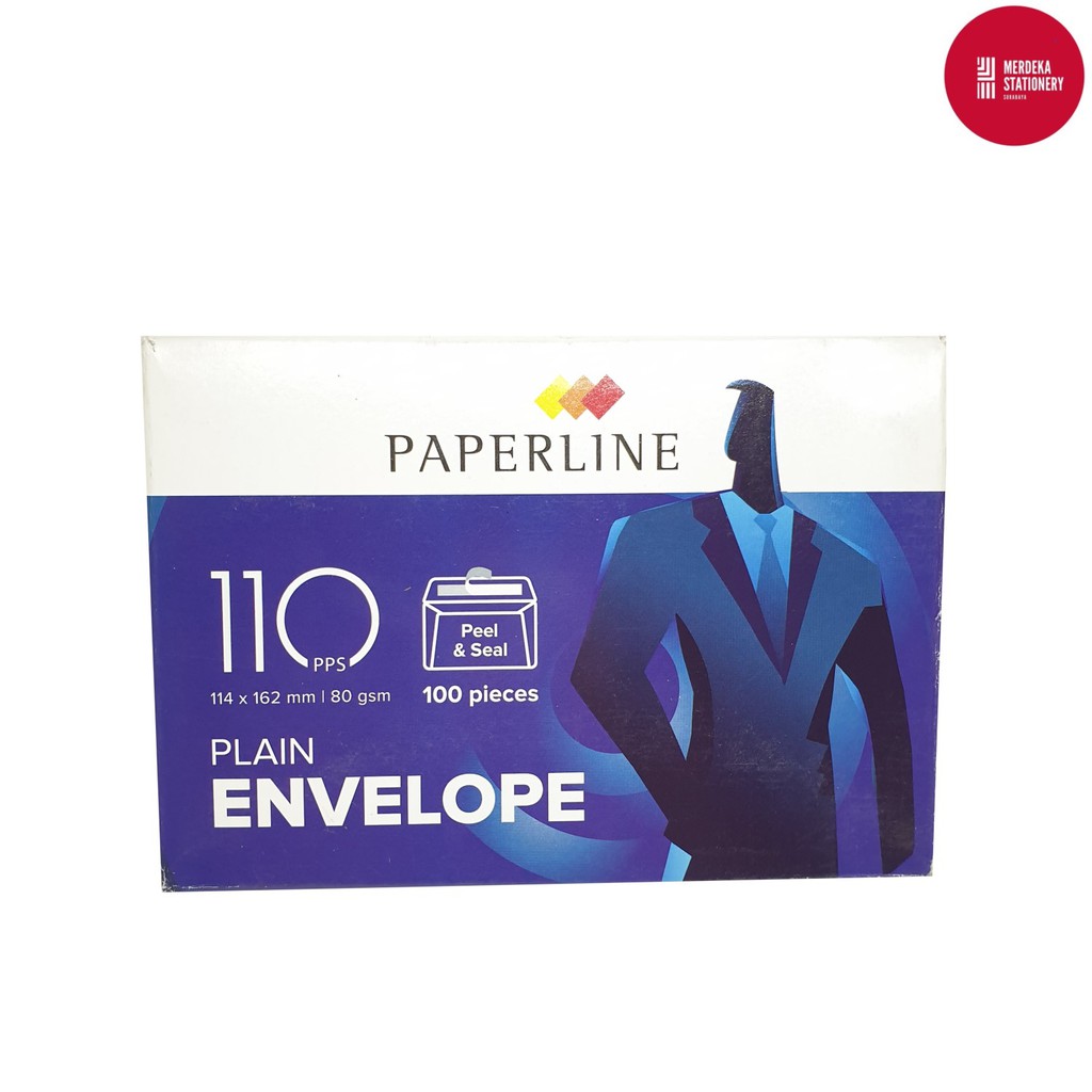 

Amplop Paperline 110 pps Putih dengan Lem/Perekat 100lbr ukuran:114x162mm 80gr/gsm