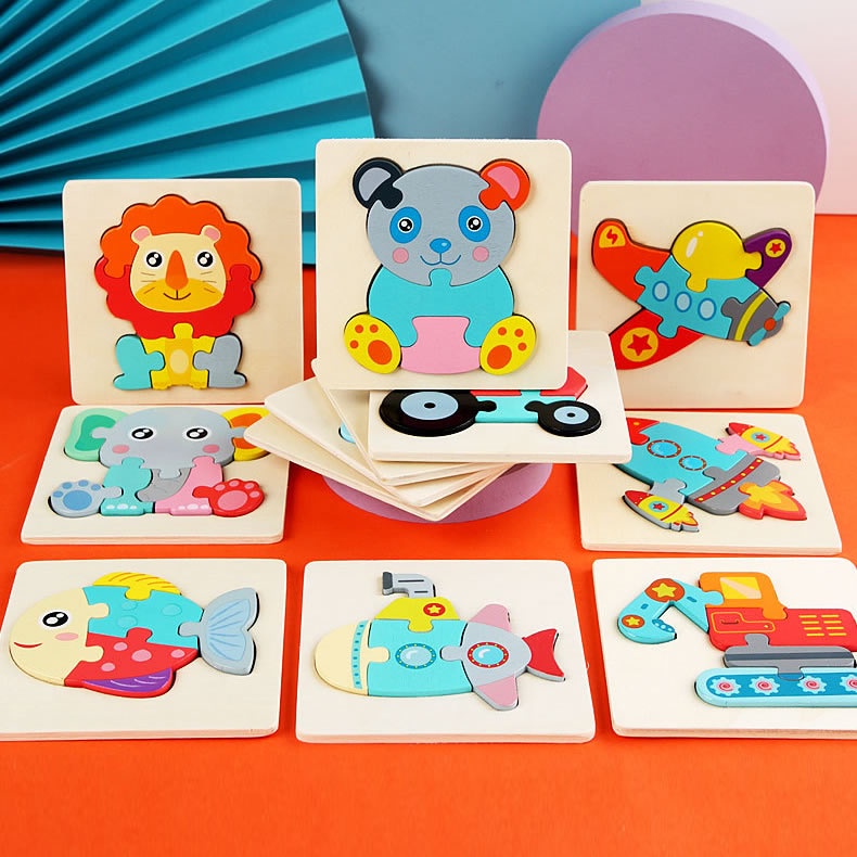 [Molo] Mini Puzzle kayu murah / mainan edukasi anak wooden puzzle pastel