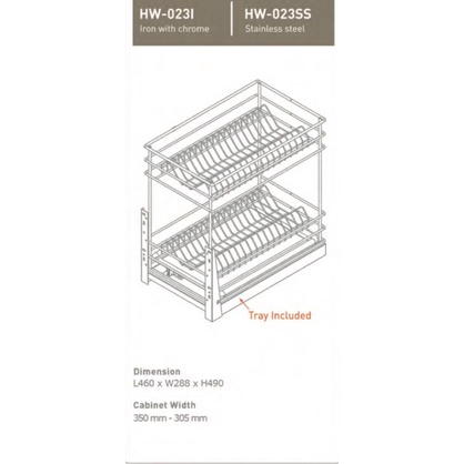 RAK PIRING BAWAH STAINLESS CHROME TACO (HW 023i)