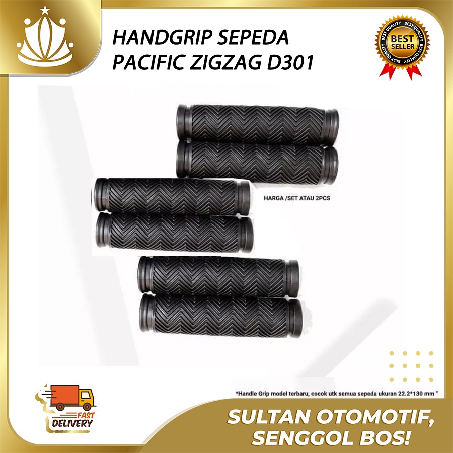 Hand Grip Stang Sepeda Lipat, BMX, Pixie, Balap Nyaman Empuk UNIVERSAL Zigzag-D301