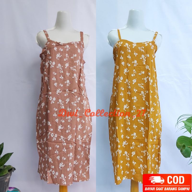 Dress Daster Tidur bali Rayon Rumah Rumahan Tanggung Wanita Adem Murah Kekinian Tali Satu Kecil