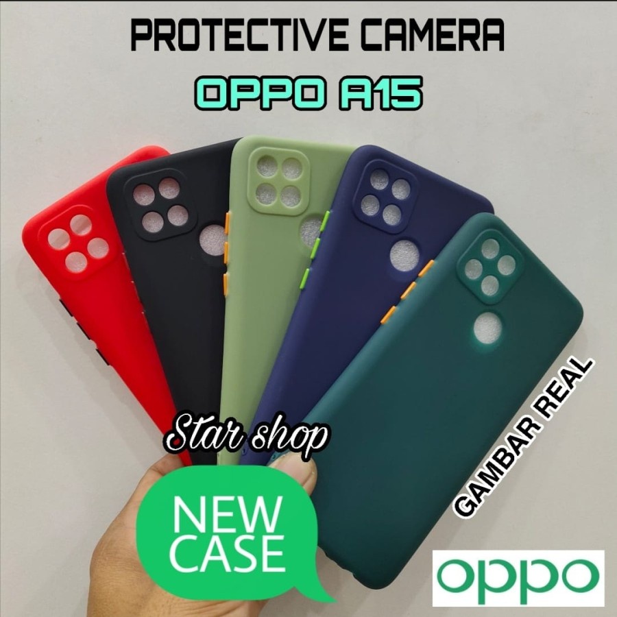 Case Oppo A15 Sofcase Candy Macaron Protective Camera - HIJAU LUMUT