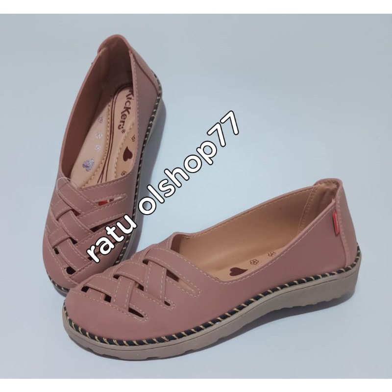 sepatu Kickers wanita slip on anyam murah tersedia big size