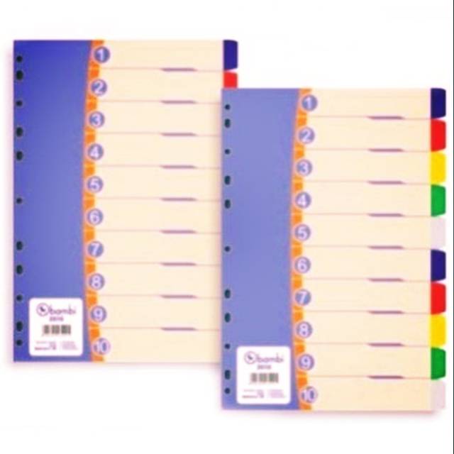 

Bambi Divider Plastik A4 2610 10 warna