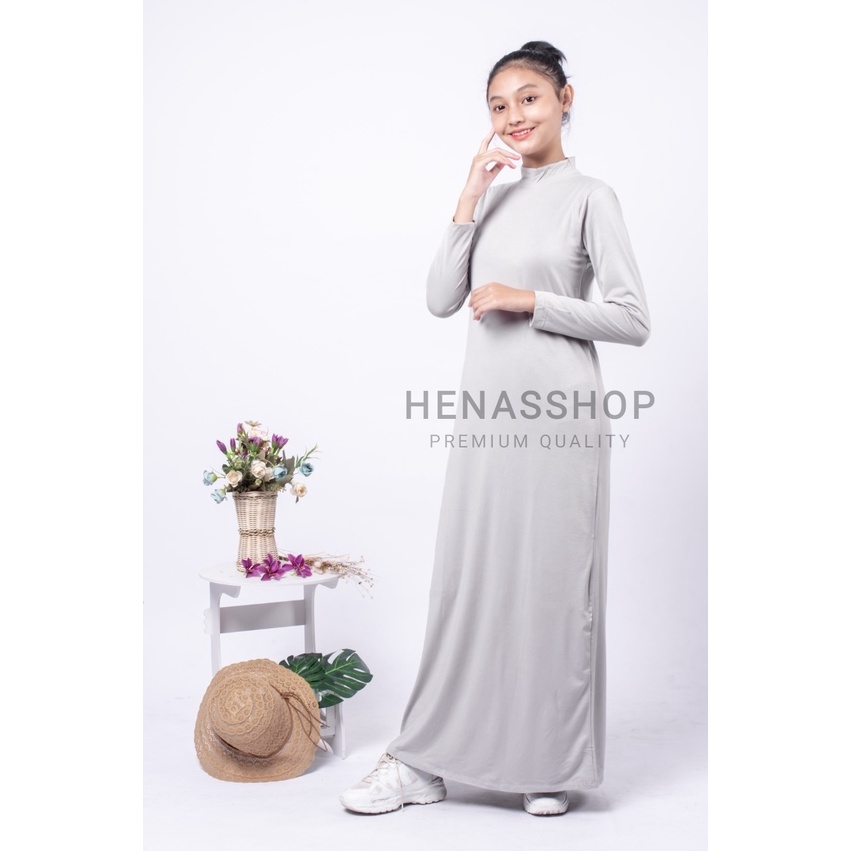 MANSET GAMIS POLOS LENGAN PANJANG PREMIUM TURTLE NECK GAMIS RAYON PREMIUM