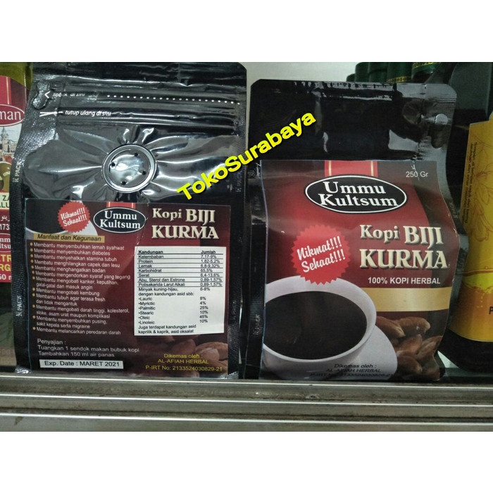 

KOPI RACIK BUMBU ARAB HERBAL BIJI KURMA UMMU KULTSUM 250 gr (BERKUALITAS)