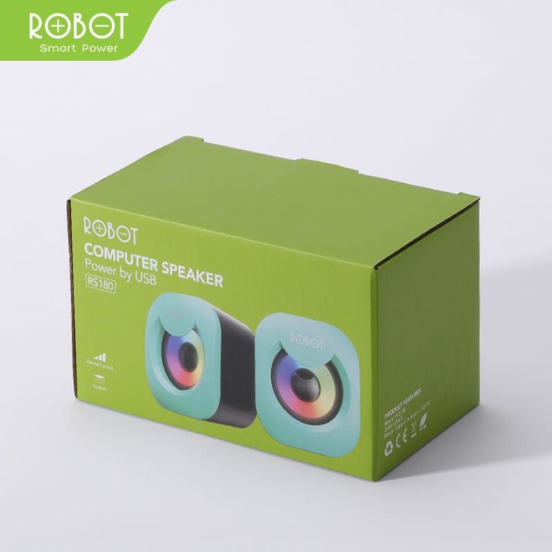 MULTIMEDIA SPEAKER WITH RGB LIGHT FOR COMPUTER / PC ROBOT RS180