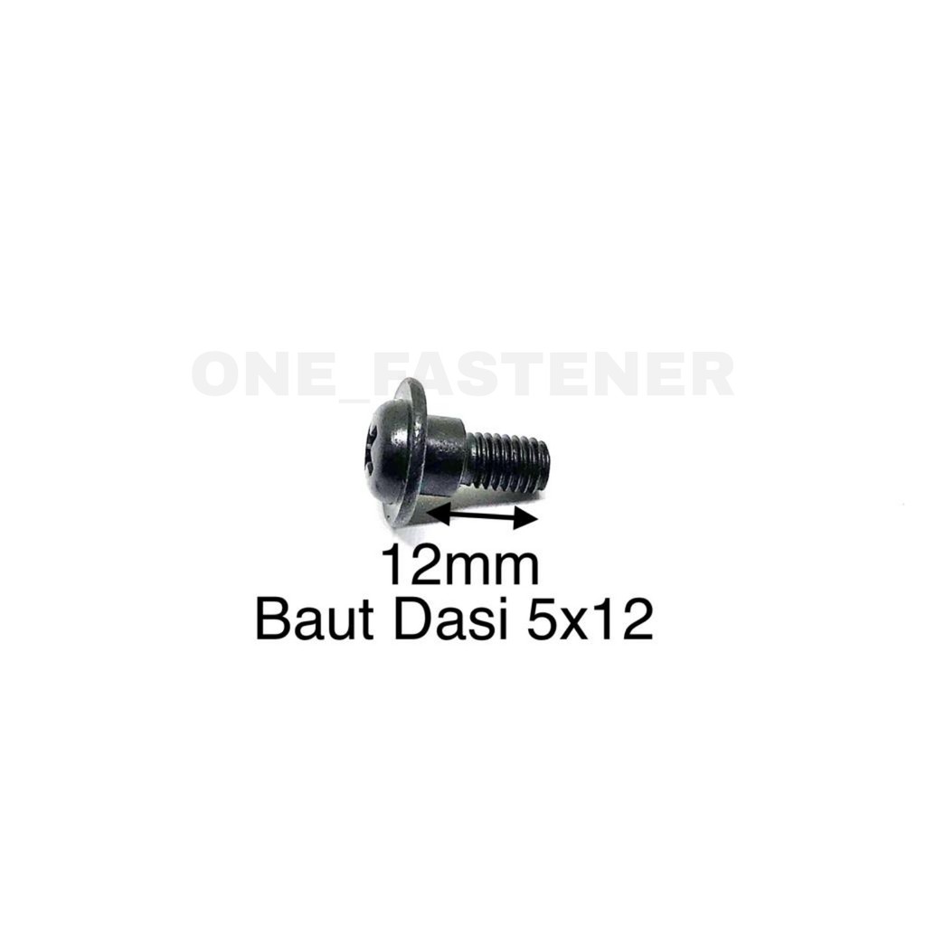 50 Pcs Baut Dasi 5x12 Hitam baut Leksil M5x12 honda panjang 1.2cm 5mm