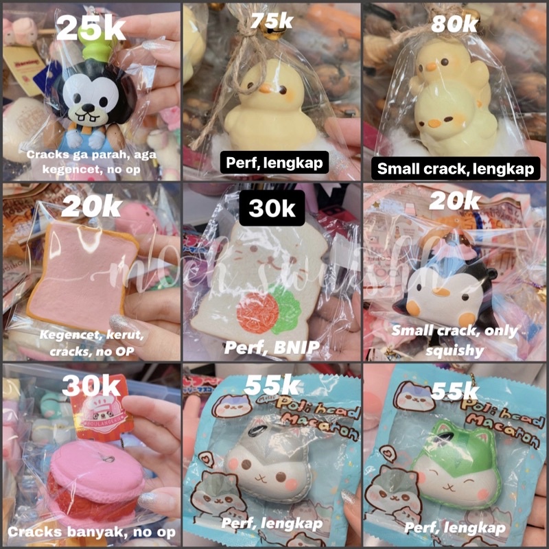 FLASH SALE Squishy Licensed Disney, Ibloom Piyotama, Toast, Mother Garden, Smooshy Mushies, Chawa Ma