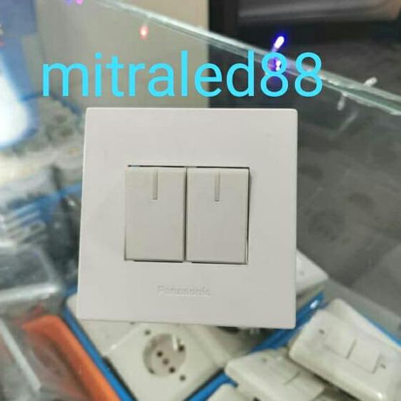 Segera Miliki Sakelar Lampu Seri / Double 2Gang Panasonic Style Putih Sakelar Inbow - 1Arah Murah