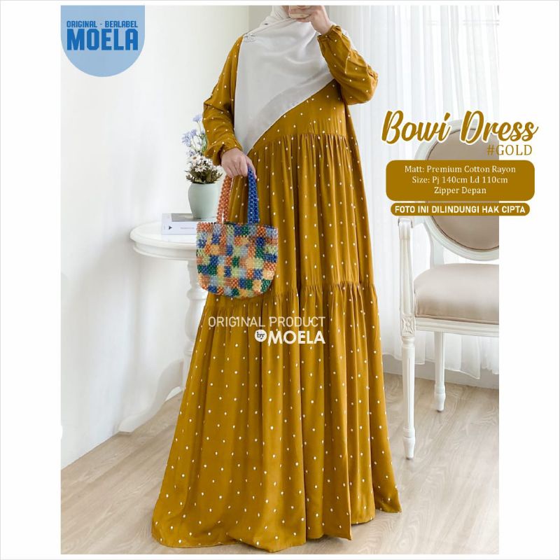 Bowi Dress Gamis Polkadot Jumbo Allsize Busui Premium Catton Rayon Original Ori Moela Berlabel-6