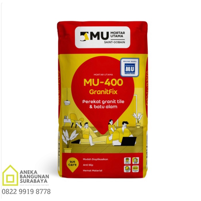 MU 400 Mortar Utama MU400 GranitFix perekat granit tile batu alam