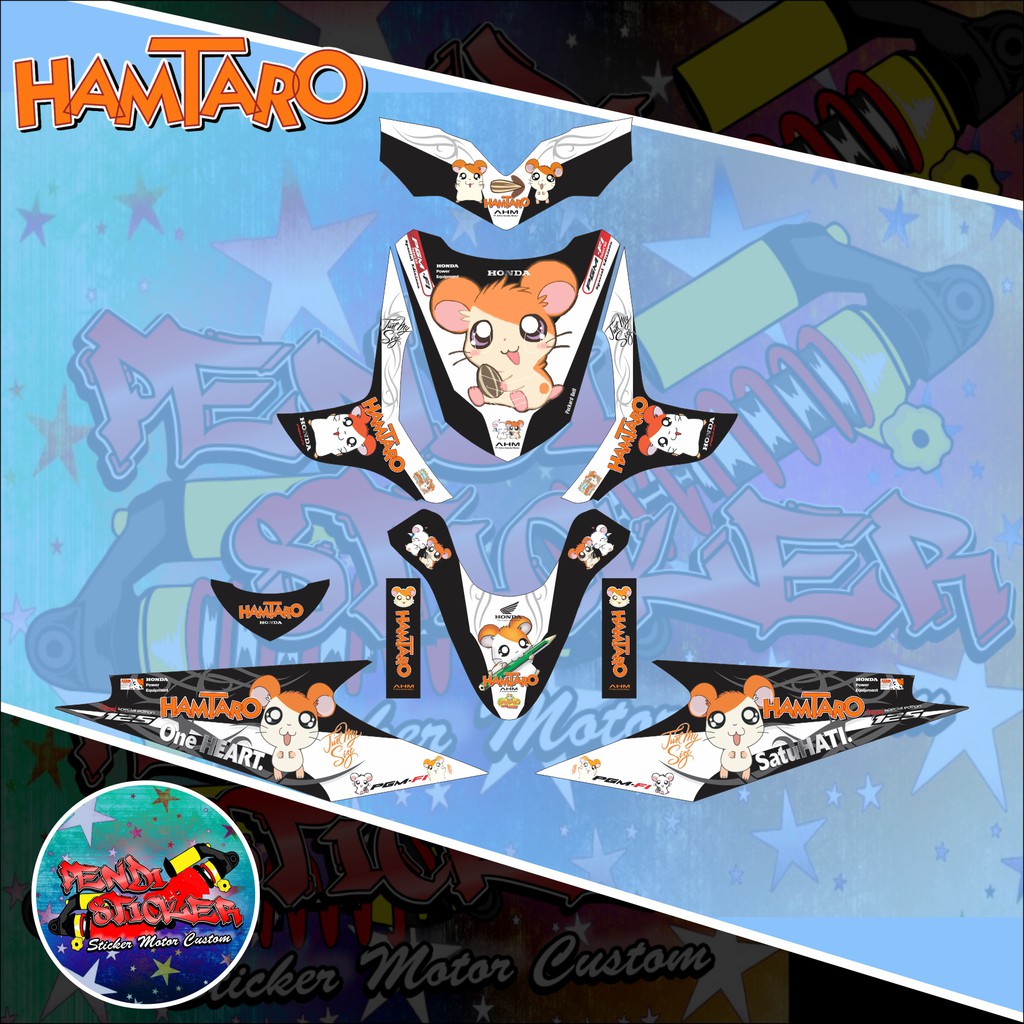 DECAL STICKER HONDA BEAT KARBU HAMTARO